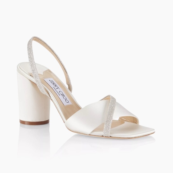 Jimmy Choo Plum 85MM Satin Bridal Sandals - Picture 1 of 9